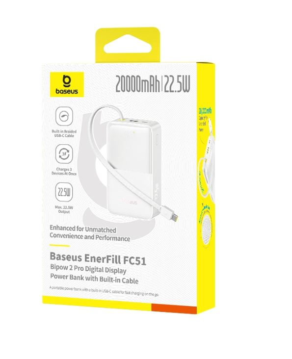 BASEUS ENERFILL FC51 BIPOW2 PRO 10000 22.5W BEYAZ